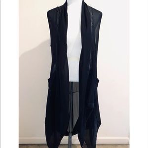Joseph Ribkoff sheer crepe draped vest